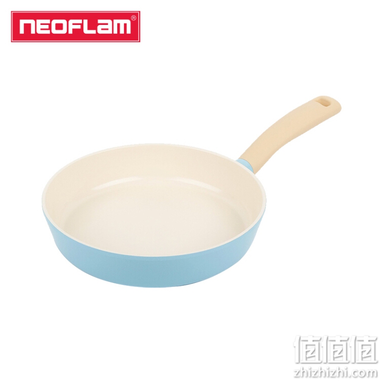 NEOFLAM 陶瓷平底锅不粘锅煎锅家用少油烟牛排煎蛋迷你煎锅 天蓝色