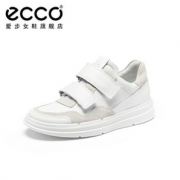 2021新款！39码！ ECCO 爱步 SoftX 柔酷X 女式魔术贴小白鞋休闲鞋 420413  直邮含税到手￥430.79