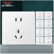 双11预售、1日0点：DELIXI 德力西 821系列 正/斜五孔插座套餐 10只装