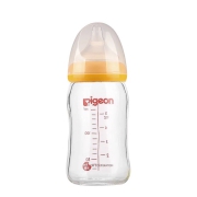 88VIP：Pigeon 贝亲 宽口径玻璃奶瓶160ml 黄色 SS号奶嘴