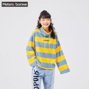 美特斯邦威 女士 时尚套头卫衣 连帽可调松紧