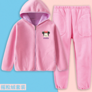 透气舒适！Disney 迪士尼 女童加绒连帽套装