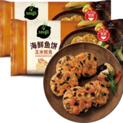 香滑爽嫩！bibigo 必品阁 玉米鱿鱼海鲜鱼饼 240g*2袋