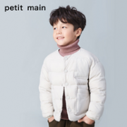 90%白鸭绒：日本人气童装 petit main 男女童简约纯色羽绒服