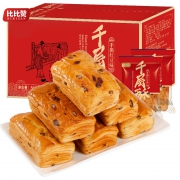 比比赞 红豆千层酥 面包500g整箱