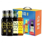 京东极速版:千禾  酱油醋料酒 御藏本酿180天500ml*2+葱姜料酒500ml*1+糯米香醋500ml*1  礼盒装