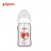 限地区、plus会员：贝亲（Pigeon） Disney宽口径玻璃奶瓶160ml配SS（大白-爱心）AA13  *3件