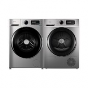 20日20点！Midea 美的 MG100VT707WDY+MH100VTH707WY 热泵洗烘套装 巴赫银