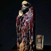 微拍堂  大尺寸石湾窑陶瓷达摩摆件