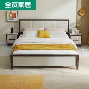 双11预售：QuanU 全友 121813B 北欧简约皮艺双人床 窄尾档 1.5m*2m