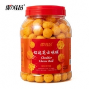 优佳品芝士球办公室下午茶小零食280g大桶装