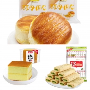 桃李 香蕉味酵母面包600g*2件+桃李纯蛋糕720g+笨笨狗24支