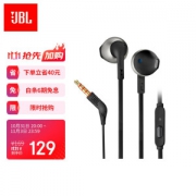 JBL 杰宝 T205 半入耳式耳塞式耳机 黑色