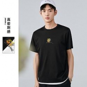 PEACEBIRD 太平鸟 男士花卉刺绣圆领T恤 BWDAB264789