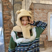 邪恶先生jennie同款小熊围巾帽