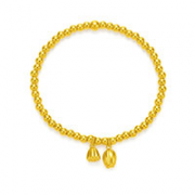 CHOW TAI FOOK 周大福 传承系列 莲子莲蓬圆珠足金手链 12.18g F221393
