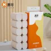 20点开始：惠寻 竹浆本色实芯卷纸4层加厚擦手纸 10卷*1提卫生纸