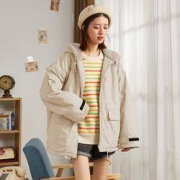 TONLION 唐狮 女士连帽棉服 62542FC0052416H852