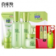 百雀羚 水乳套装 洁面乳95g+精华水100ml+保湿乳100ml+面霜50g 赠：醒肤水70ml+水乳30ml