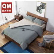 QM 曲美家居 19-B8 橡木箱体床 1.5m