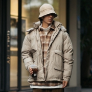 NSTNonstop 日系宽松可拆卸帽口袋棉服