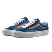 Vans 范斯 寂静蓝 侧边条纹个性 复古男女板鞋