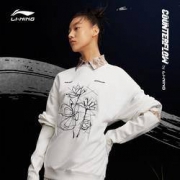 20日20点：LI-NING 李宁 CF隍城烟云 AWDRF02 女款印花圆领卫衣