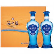 洋河(YangHe)海之蓝 浓香型白酒 42度 480mL*2瓶 赠 葡萄酒 星得斯 12.5度750mL