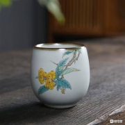 ”陶瓷之王“汝窑茶杯功夫品茗杯汝瓷开片主人杯