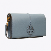 某猫¥3060！Tory Burch 汤丽柏琦 McGraw 雾霾蓝女士斜挎包