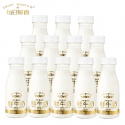 PLUS会员：每日鲜语 巴氏杀菌盒装纯牛奶 全脂 250ml*12瓶
