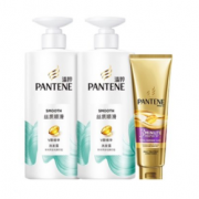 PANTENE 潘婷 丝质顺滑洗护套装（顺滑洗发露 500ml*2+赠三分钟奇迹护发膜 70ml）