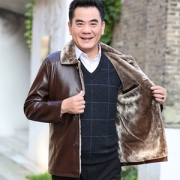 男士加绒加厚外套PU皮夹克