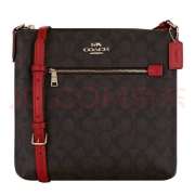双十一预售：蔻驰 COACH 奢侈品 女士PVC深咖色单肩斜跨包C1554 IMRVQ