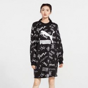 限尺码：PUMA 彪马 女式个性涂鸦圆领套头卫衣裙