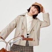 Semir 森马 13010100043 短款翻领风衣