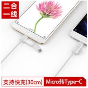 ZMI 紫米 micro转type–c二合一数据线 0.3m