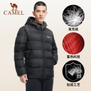 Camel  骆驼   运动连帽羽绒服男士2021秋冬新款轻薄休闲保暖短款加绒  外套男