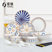京东Plus会员：佳佰 陶瓷餐具套装 24头 *2件