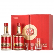 88vip：五粮液 龙虎礼盒500ml*2瓶 52度浓香型 含酒具