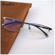 JingPro 镜邦 919钛合金半框商务近视眼镜架+日本进口1.67防蓝光高清低反非球面树脂镜片