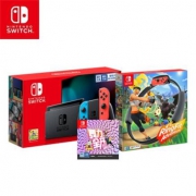 双11预售：Nintendo 任天堂 Switch 国行续航增强版红蓝主机&健身环大冒险& 舞力全开游戏兑换卡套装