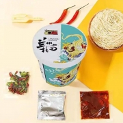 京东极速版:80食堂嗨吃家大桶装兰州拉面 92g*4桶+惠寻 手撕面包 420g