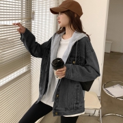 TONLION 唐狮 女士假两件牛仔外套 62632FC0056014210