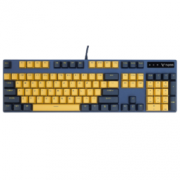 RAPOO 雷柏 V500PRO黄蓝版 机械键盘 PBT键帽 黑轴 104键