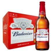 PLUS会员：Budweiser 百威 淡色拉格啤酒 460ml*12瓶 大瓶 整箱装