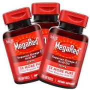 美国产 MegaRed 南极磷虾油胶囊 120粒*3瓶 通血管降三高