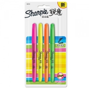 Sharpie 锐意 荧光笔窄斜笔头 粉+黄+橙+绿 4支装