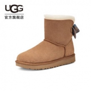 双11预售：UGG 周冬雨同款 女士缎带款迷你雪地靴 1119115 CHE
