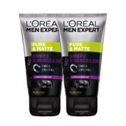 L'OREAL PARIS 巴黎欧莱雅 男士控油炭爽抗黑头洁面乳50ml *2瓶装
